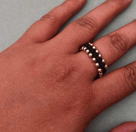 Anillo Tejido Doble Linea