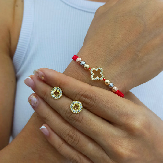 Conjunto Clover Manilla y Topitos