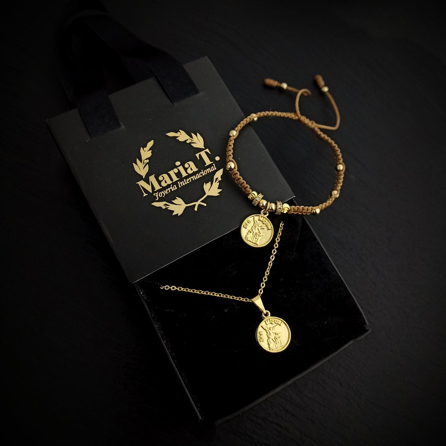 Set Cadena, dije y Manilla San Miguel Arcangel - JS44900
