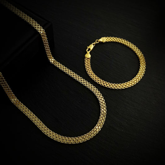 Juego Cadena y Pulsera Tejido Chino - J44887