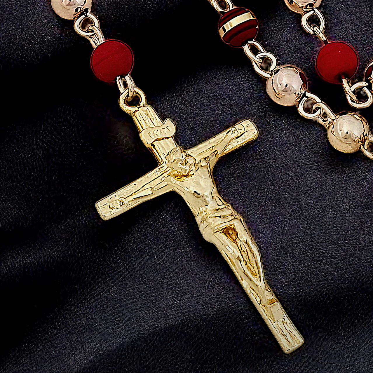 Rosario 2 Tonos con Cristo Madero - C2T23295
