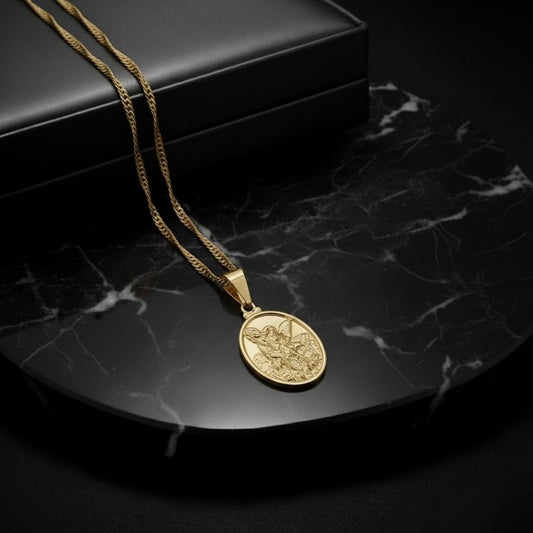 Juego Cadena Singapur y Medalla San Miguel Arcángel - J44112