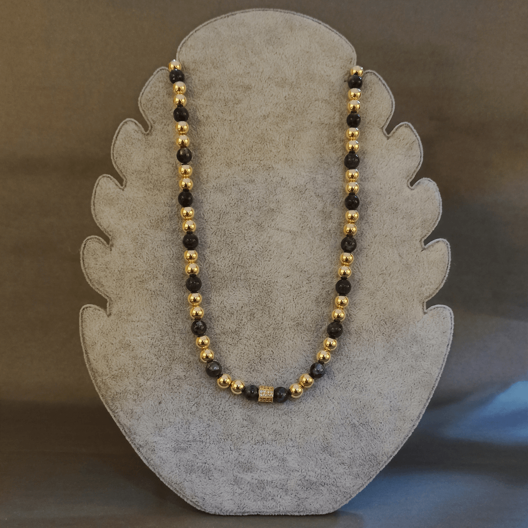 Cadena Artesanal con Howlita Gris - CA#8PNHG