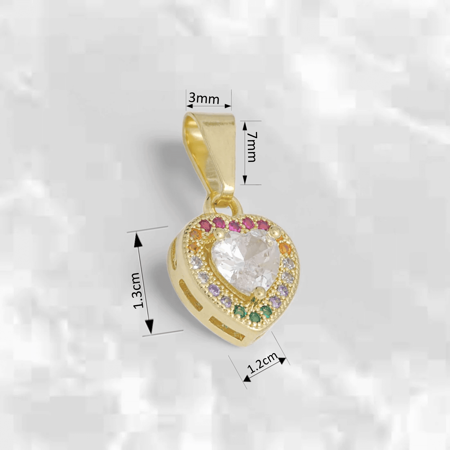 Dije de Corazón Arcoiris - J23222