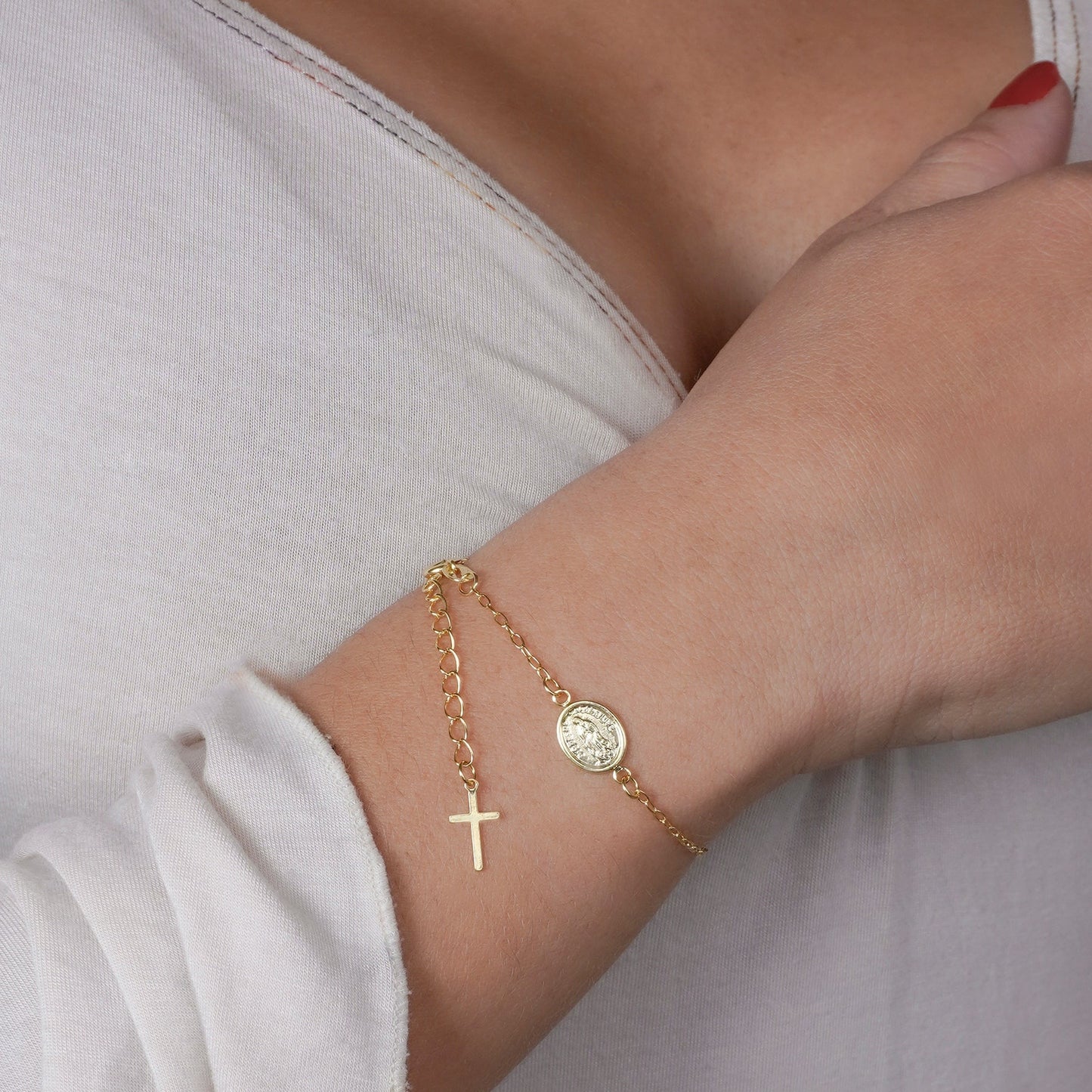 Pulsera Virgen de Guadalupe con Extensor - J53006