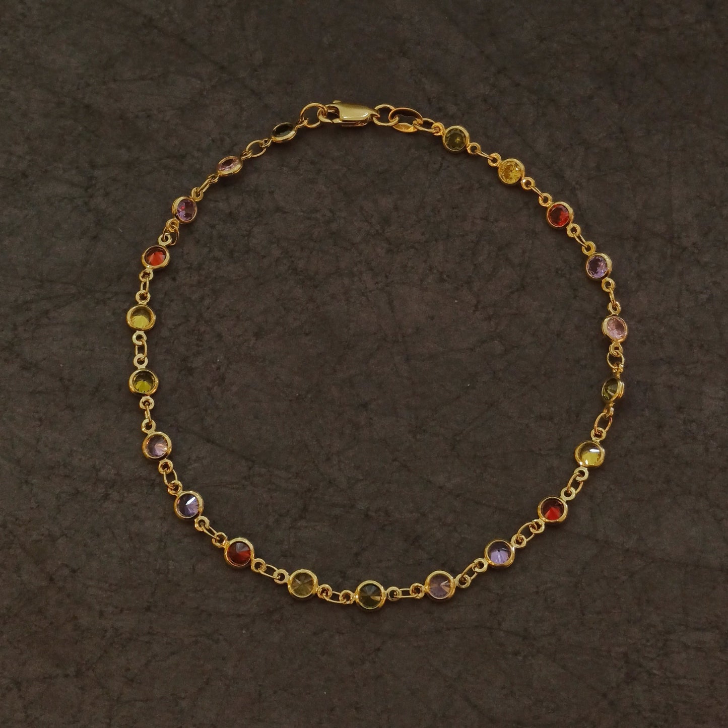 Tobillera Circón de colores - J54259