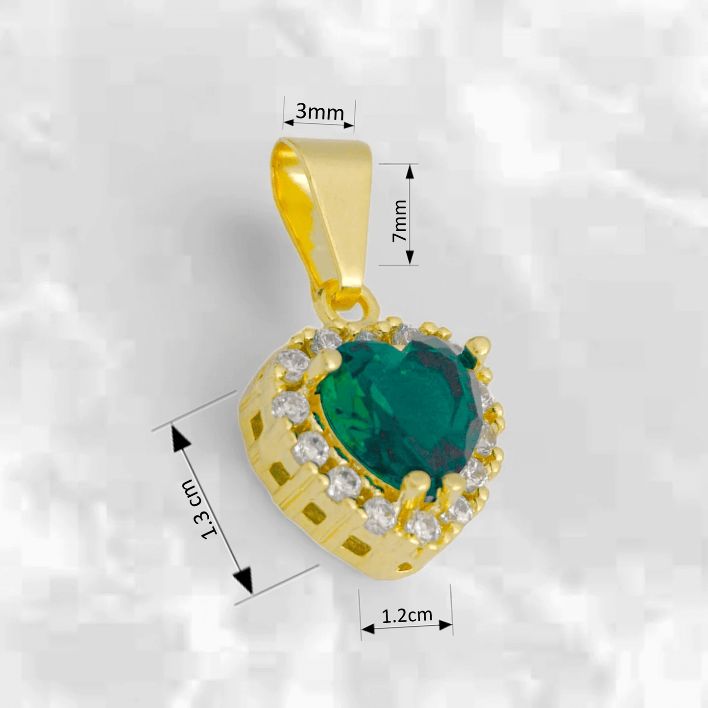 Dije Corazón Esmeralda - J23224