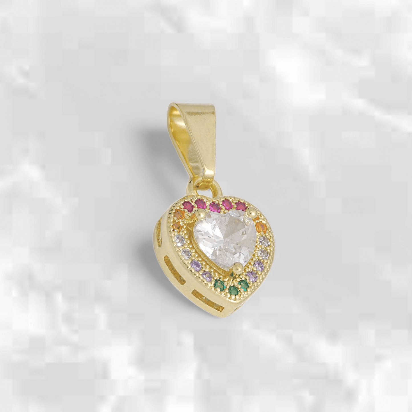 Dije de Corazón Arcoiris - J23222