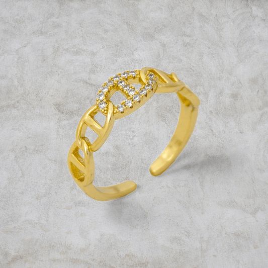 Anillo Escalera con Circones - J13036