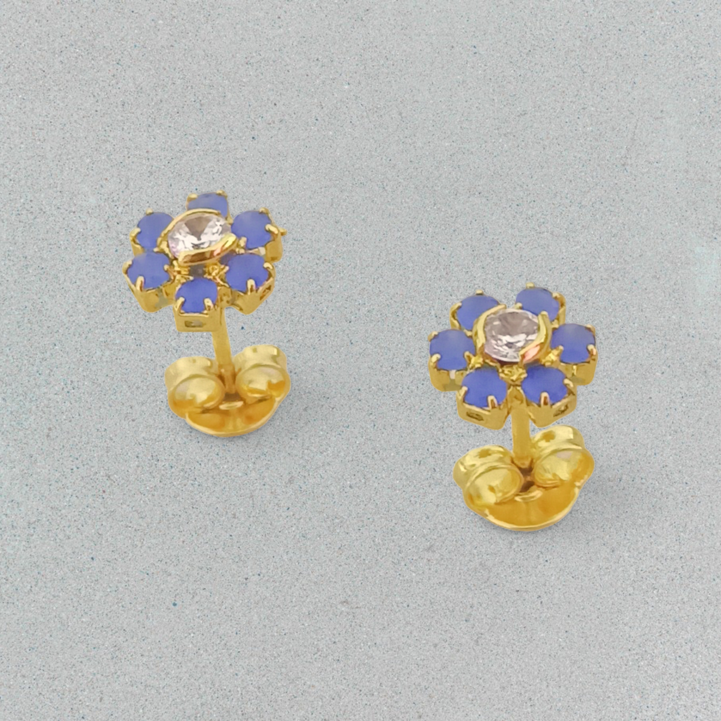 Topito flor 6 pétalos con circonias - J34077