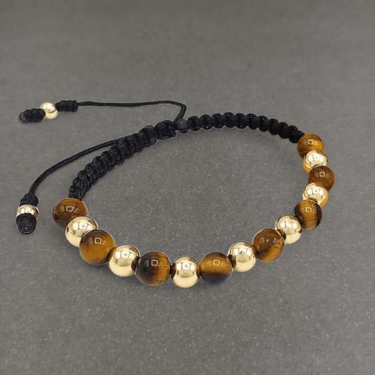 Manilla Balines Intercalados Ojo De Tigre - M#6PNOT