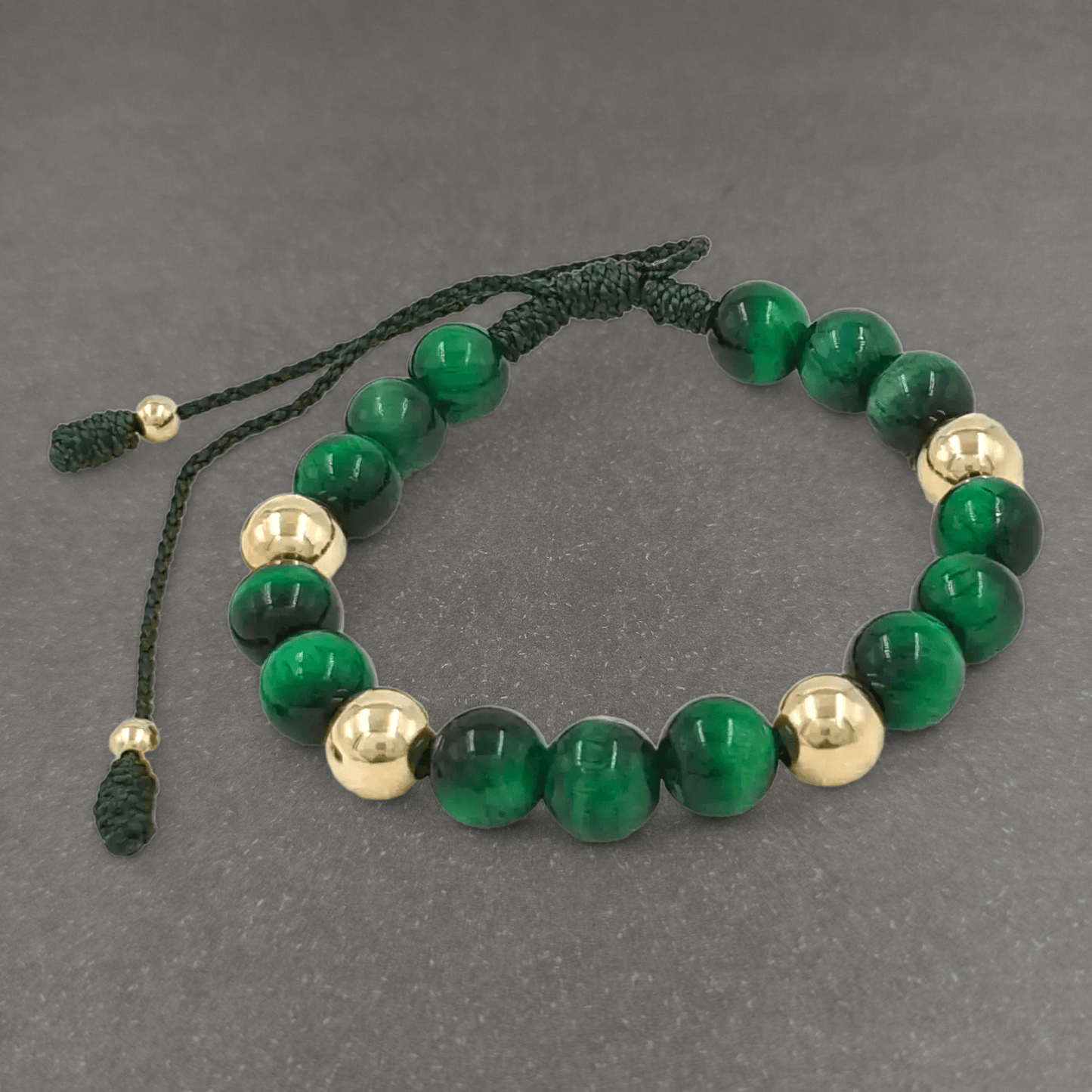 Manilla Balines con Ojo de Tigre Verde - M#8PNOTV