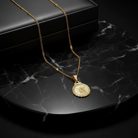 Juego Cadena Larga y Dije San Miguel Protector - J41210