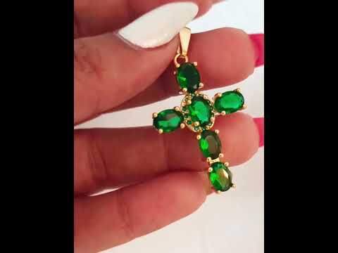 Dije Cruz Brillante Esmeralda - J23216