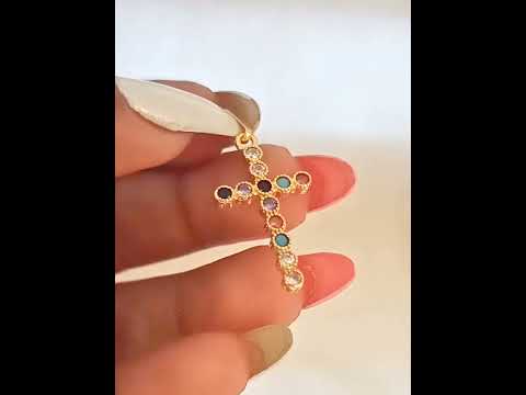 Dije Cruz Brillante de Colores - J23189