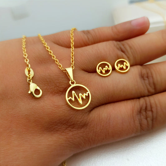 Juego Cadena, dije y topitos Signo de Vida - J40170