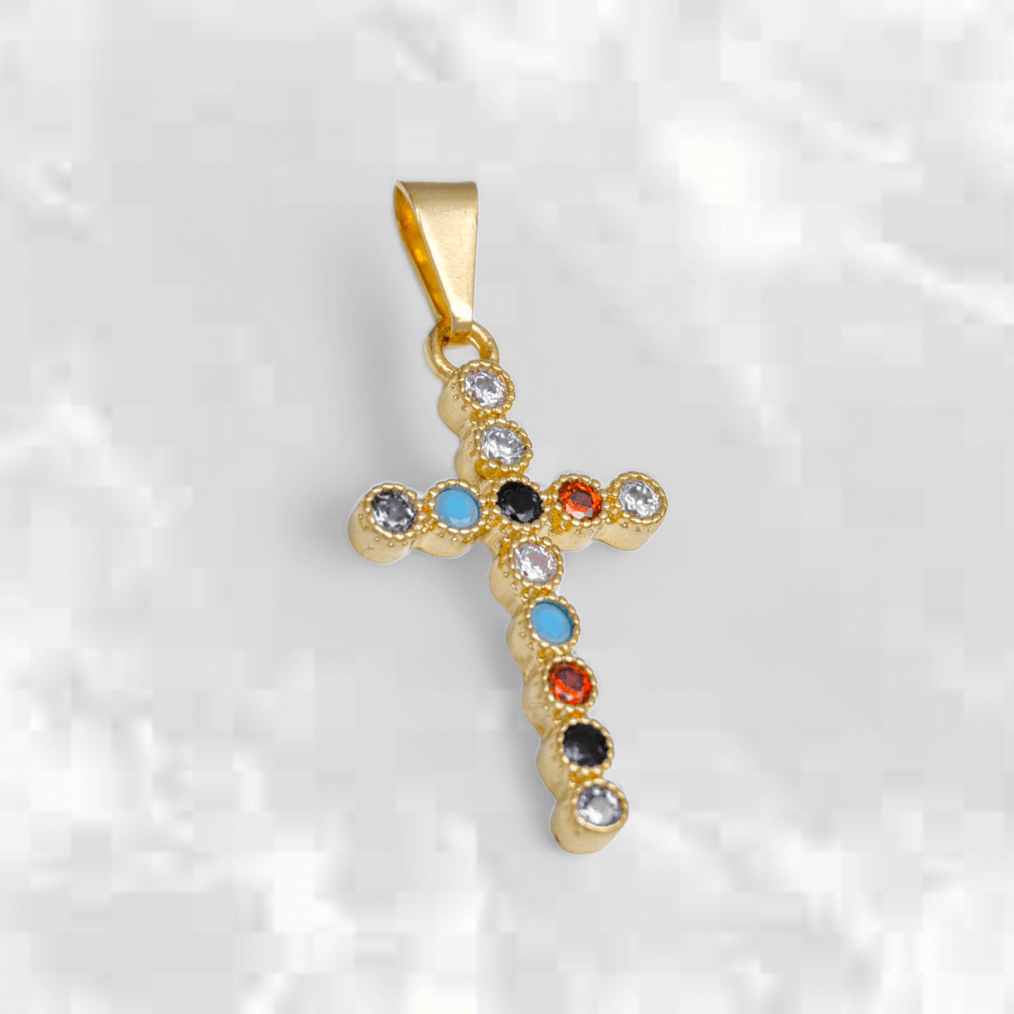 Dije Cruz Brillante de Colores - J23189