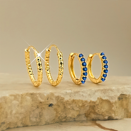 Set Candongas Brillo Azul - JS341234