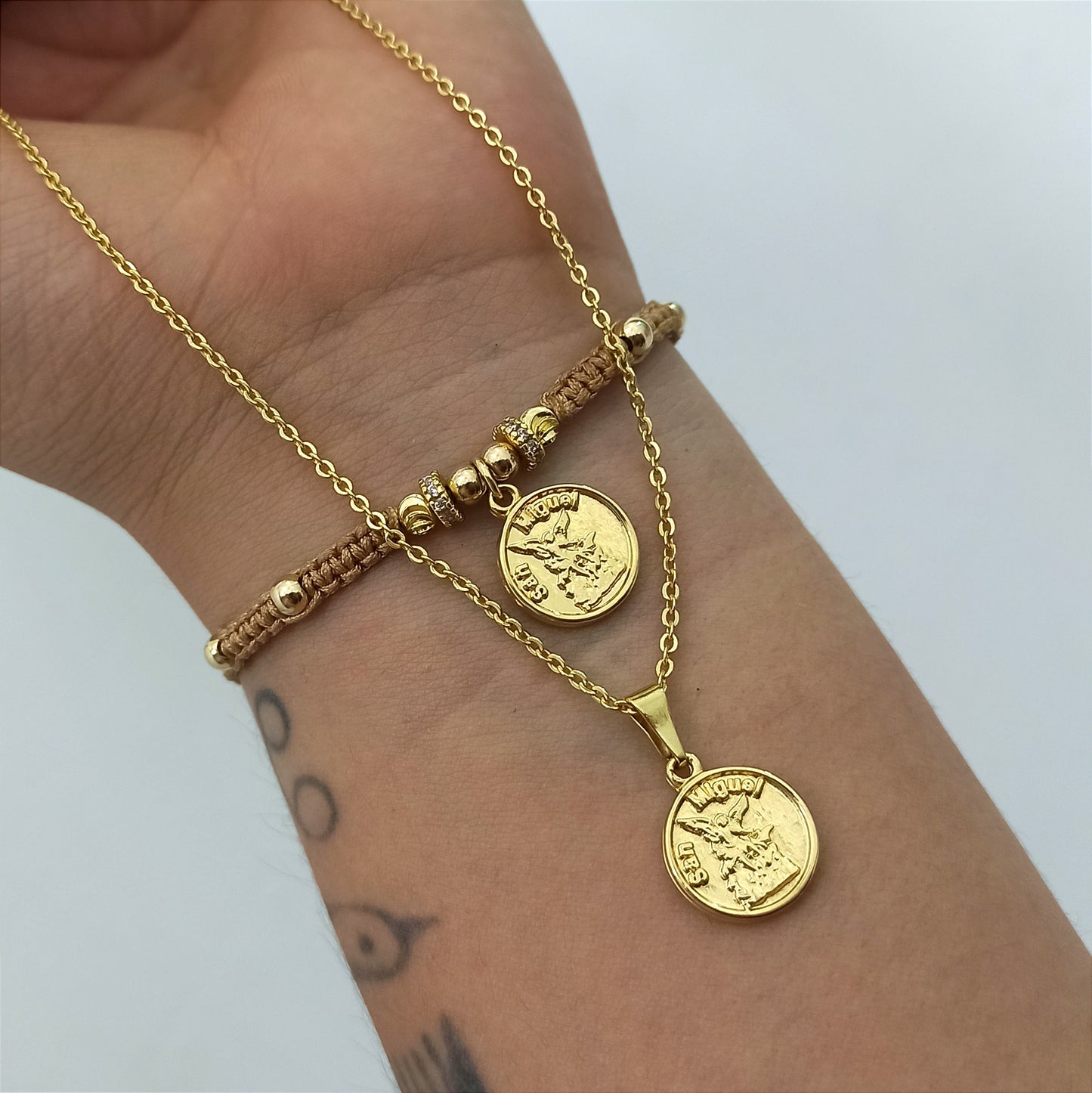 Set Cadena, dije y Manilla San Miguel Arcangel - JS44900