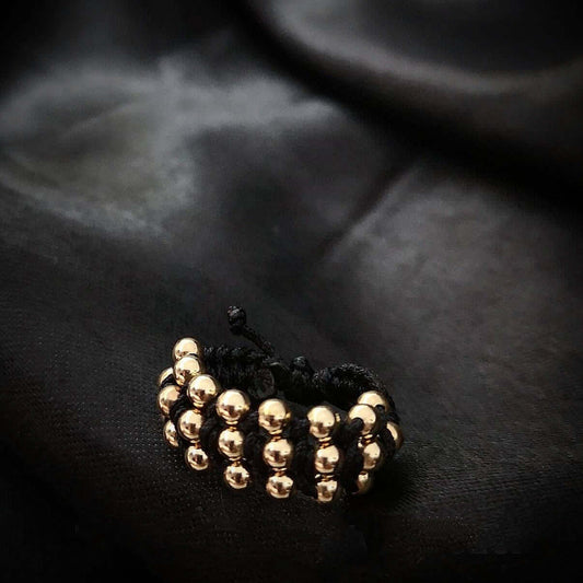 Anillo Tejido Con Balines - M28