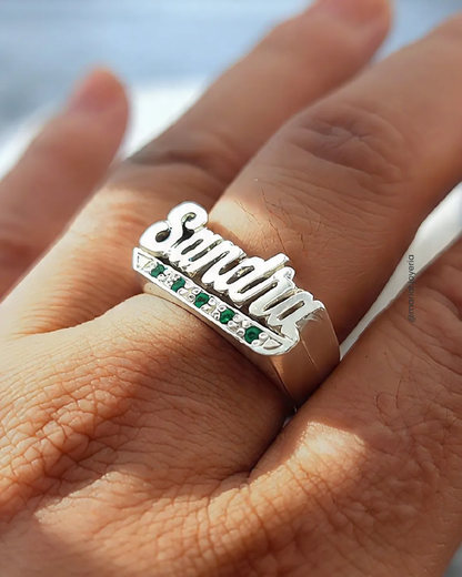 Anillo Ego | Anillo Personalizado con Nombre en Plata 925