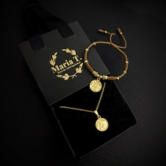 Set Cadena, dije y Manilla San Miguel Arcangel - JS44900