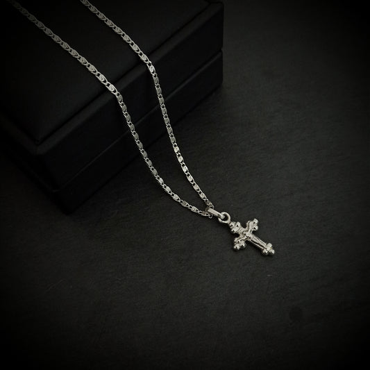 Juego cadena y Dije Cruz Trebol