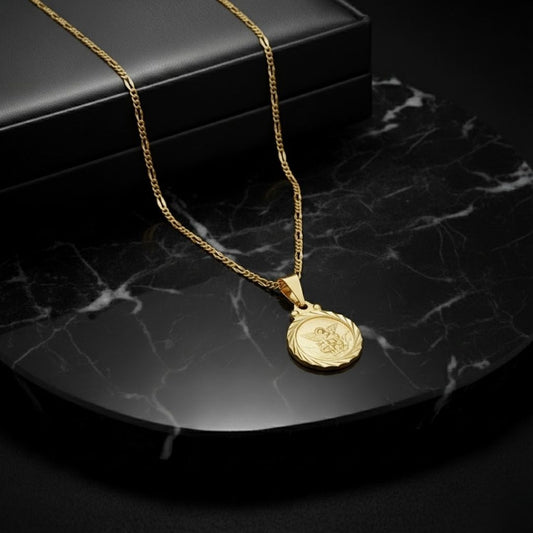 Cadena Fígaro destellante con Dije San Miguel Arcángel - J76900