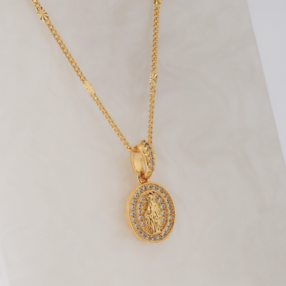 Dije VIrgen Milagrosa con Circones Fé Elegante