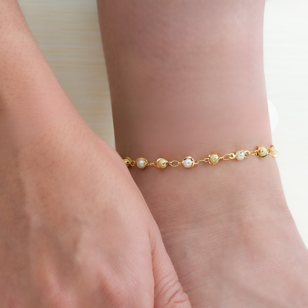 Tobillera Balines y Perlas - J54094