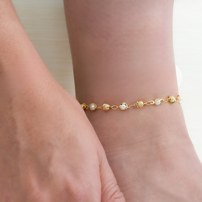 Tobillera Balines y Perlas - J54094