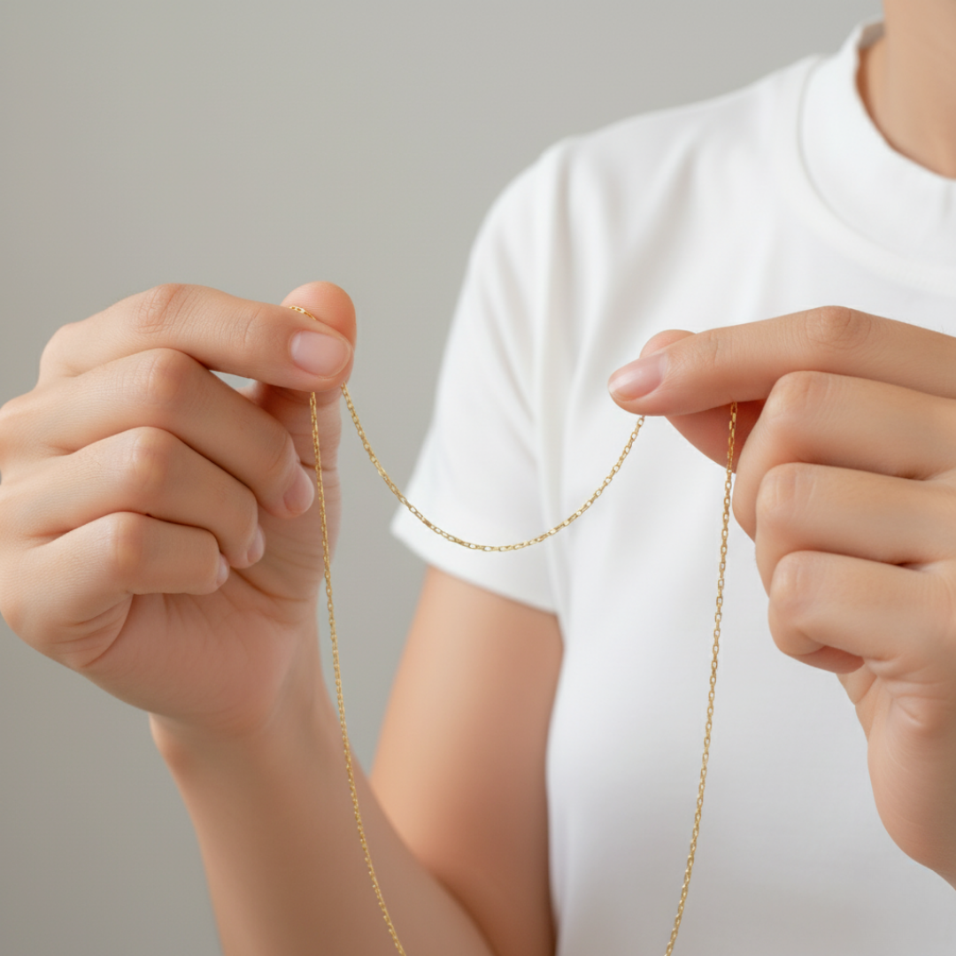 Cadena Mini Paper Clip Vintage Corta