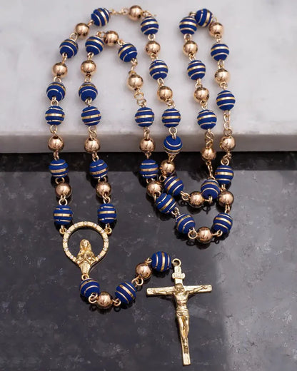 Rosario Azul Inmaculado Cristo Madero