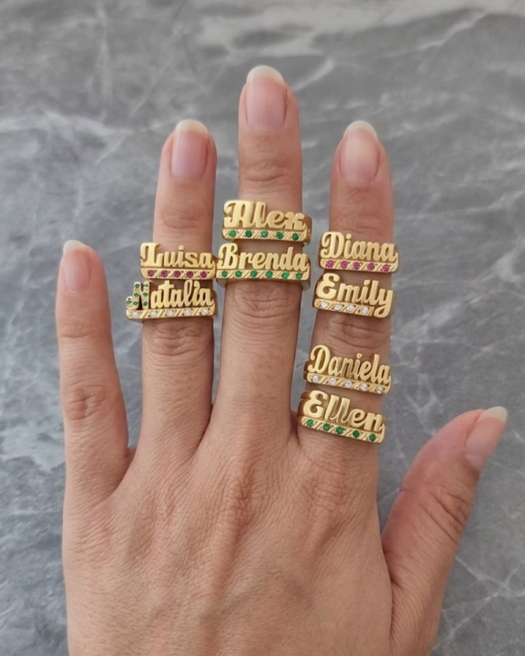 Anillo Ego (LÍNEA PREMIUM) | Anillo Personalizado de Nombre en Oro 18K Laminado & Plata 925