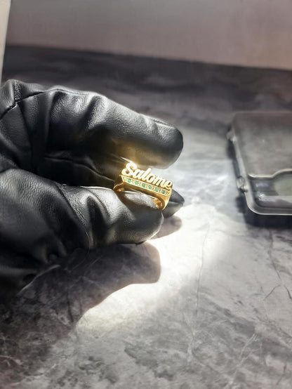 Anillo Ego (LÍNEA PREMIUM) | Anillo Personalizado de Nombre en Oro 18K Laminado & Plata 925