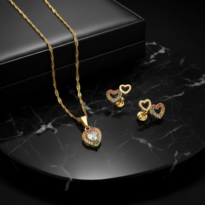 Conjunto Corazón Arcoíris