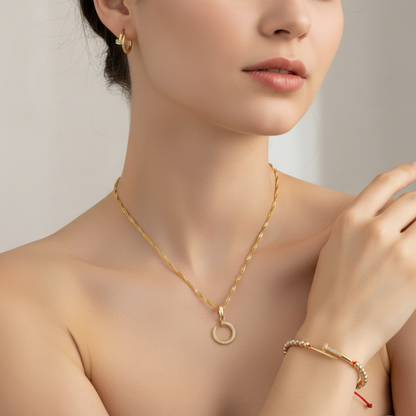 Conjunto Clavo CT - Cadena, Dije, Aretes y Manilla