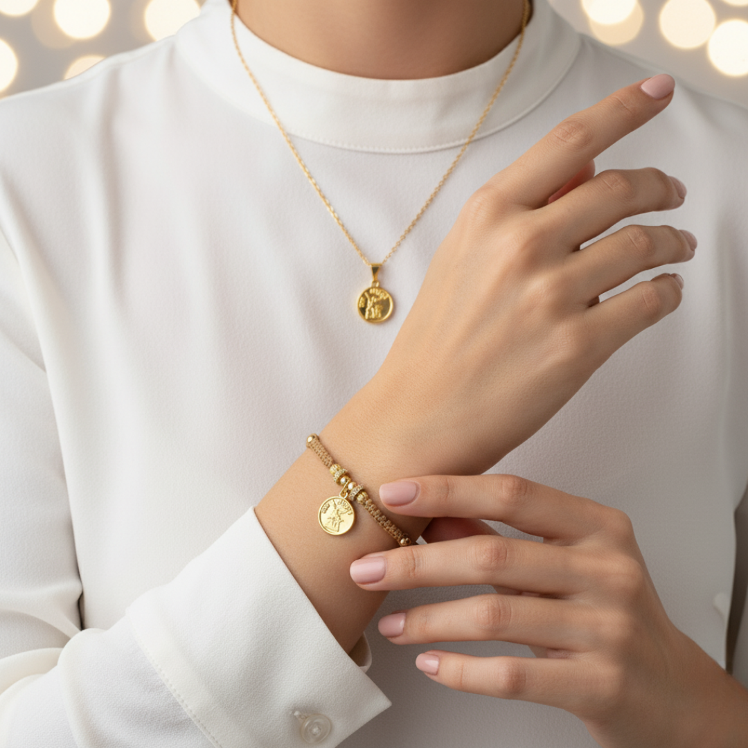 Set Cadena, dije y Manilla San Miguel Arcangel - JS44900