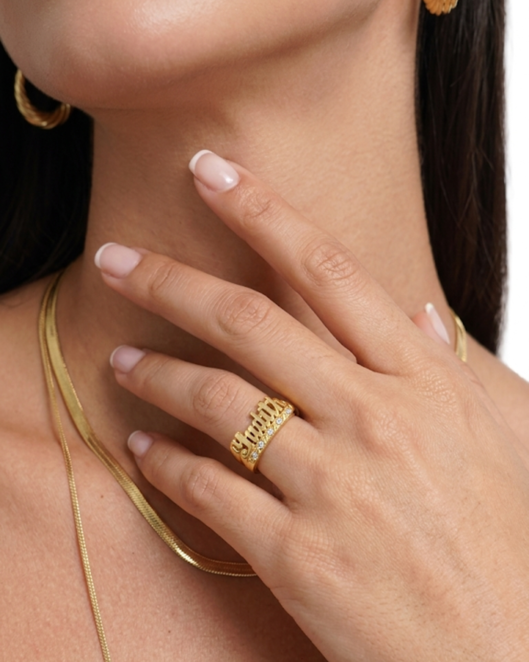 Anillo Ego (LÍNEA PREMIUM) | Anillo Personalizado de Nombre en Oro 18K Laminado & Plata 925