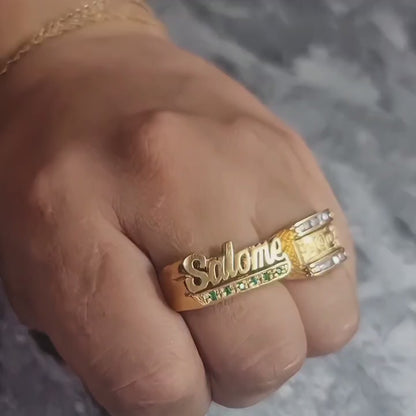 Anillo Ego (LÍNEA PREMIUM) | Anillo Personalizado de Nombre en Oro 18K Laminado & Plata 925