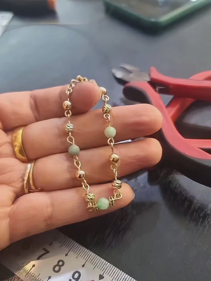 Pulsera Esmeralda con Rondeles