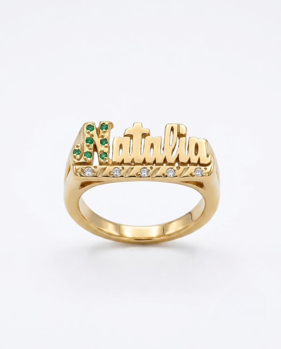 Anillo One Ego (LÍNEA PREMIUM) | Anillo Personalizado de Nombre en Oro 18K Laminado & Plata 925