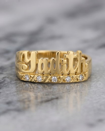 Anillo Ego (LÍNEA PREMIUM) | Anillo Personalizado de Nombre en Oro 18K Laminado & Plata 925
