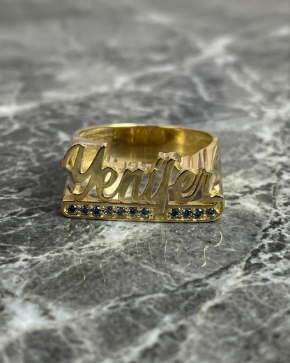 Anillo Ego (LÍNEA PREMIUM) | Anillo Personalizado de Nombre en Oro 18K Laminado & Plata 925